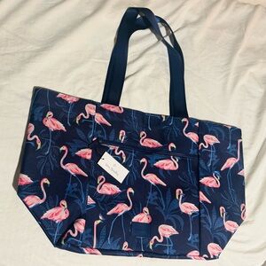 Vera Bradley Flamingo and Navy Tote Bag